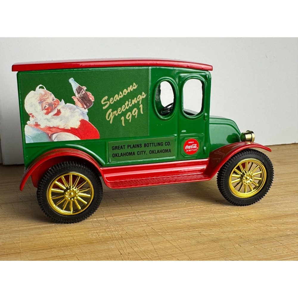 1920 Coca Cola Seasons Greetings Santa Panel Delivery Truck BANK OKLA ERTL #1363